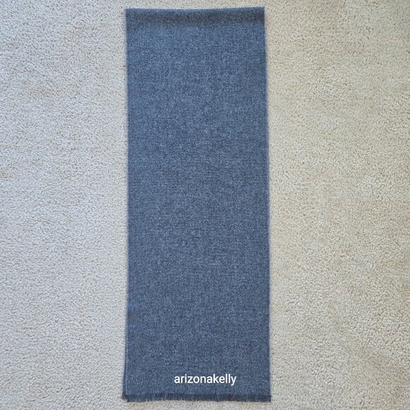NWOT Cashmere Dark Grey Woven Scarf - Picture 2 of 8